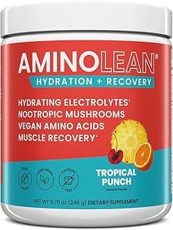 RSP NUTRITION AminoLean Recovery - Post Workout BCAAs Amino Acids Supplement + Electrolytes, BCAAs and EAAs for Hydration Boost, Immunity Support - Muscle Recovery Drink, Vegan Aminos, Tropical Punch