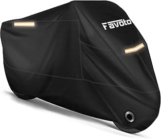 Favoto Motorcycle Cover, Universal Fits up to 108 inches Motorcycles, with 3 Night Reflectors Lock-Hole Carrying Bag, Windproof Waterproof Dustproof Durable Sun Outdoor Protection