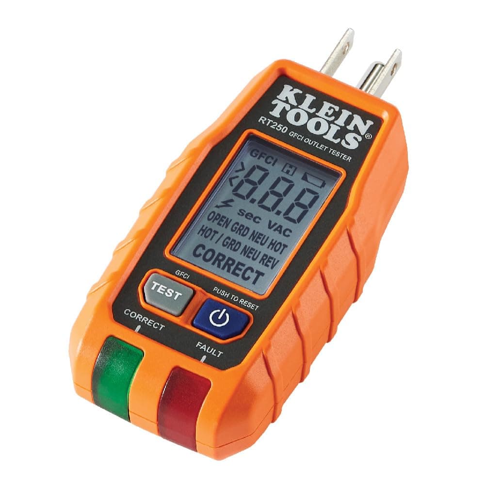 RT250 GFCI Outlet Tester with LCD Display, Electric Voltage Tester for Standard 3-Wire 120V Electrical Receptacles