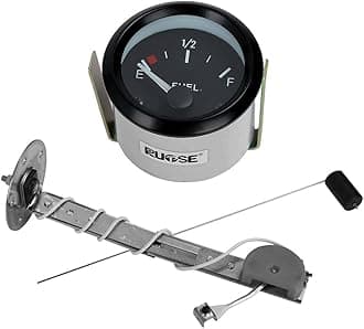 Rupse Fuel Sender Unit Boat Fuel Tank Sending Unit Fuel Water Level Sensor Stainless Steel Fuel Sender and Fuel Gauge for Boat Car Truck RV (6" (150mm)) (52mm (2"))