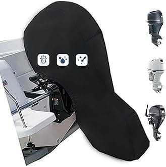 Motor Cover, Full Outboard Engine Cover, Waterproof Boat Motor Cover (Fits 20-30 HP)
