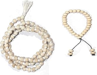 8MM TULSI HOLY BASIL PRAYER BEADS JAPA MALA NECKLACE HAND KNOTTED KARMA (108+1) BEADS BLESSED & ENERGIZED HINDU TIBETAN BUDDHIST SUBHA ROSARY