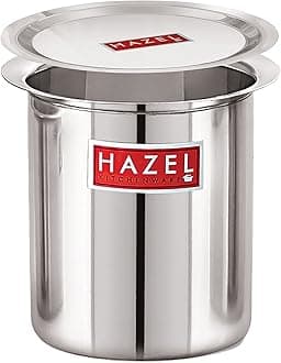 HAZEL Steel Milk Pot with Lid | 3500 ml Stainless Steel Milk Boiler Container | Milk Boiling Vessel Gunj for Kitchen