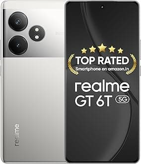 realme GT 6T 5G (Fluid Silver,12GB RAM+512GB Storage) | India's 1st 7+ Gen 3 Flagship Chipset | 1.5M+AnTuTu Score | 5500mAh+120W | The World's Brightest Flagship Display