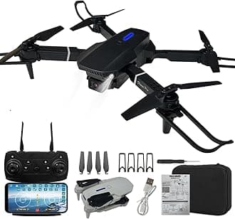 Drone with Camera 1080P HD FPV Foldable Drone for Kids and Beginners, One-Key Take Off/Landing, 360° Flips, Gestures Selfie, Headless Mode, 2 Batteries with Carrying Case Toy Gifts for Boys (Black)