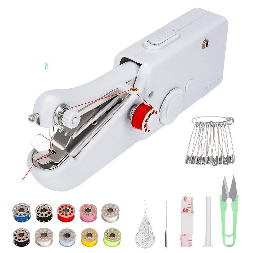 Coquimbo Handheld Sewing Machine with Sewing Basic Accessories, Mini Electric Sewing Machine Quick Handy Stitch for Home and Travel Use