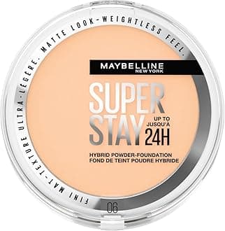 Powder Foundation, Long-lasting 24H Wear, Medium to Full Coverage, Transfer, Water & Sweat Resistant, SuperStay 24H Hybrid Powder Foundation, 06