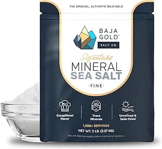 Signature Mineral Sea Salt - Recommended by Gary Brecka - Authentic Fine Grind Salt for Cooking & Baking | Natural Baja Salt for Culinary Uses | Great for Finishing Dishes | 5 lb. Resealable
