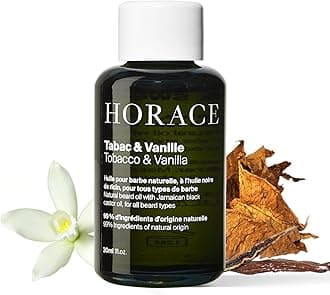 HORACE Tobacco & Vanilla Beard Oil for Men - Conditioner with Argan Oil - Gentle Beard Care for All Skin Types - Woody, Sweet Scent, 1 fl.oz