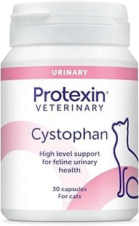 Protexin Veterinary Cystophan for Cats, Urinary & Bladder Health Supplement with N-acetyl-D-glucosamine, Meat-Free Chicken Flavour Capsules, 30 Capsules