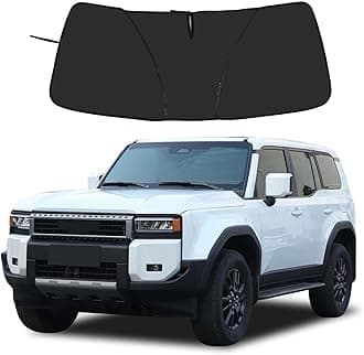 Windshield Sunshade Compatible with Toyota Land Cruiser 250 Prado J250 LC250 2024+, Folding Car Sun Shade for Front Window, Auto Sun Protection Visors Blocks UV Rays and Keeps Vehicle Cool(Black)