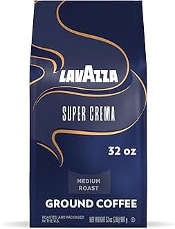 Lavazza Super Crema Ground Coffee, Medium Roast, Arabica and Robusta Blend, 32 oz Bag (Pack of 1)