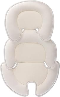 Head and Body Support Pillow Infant Car Seat Insert for Newborn to Toddler Stroller Cushion for Baby Shower Gifts (White)