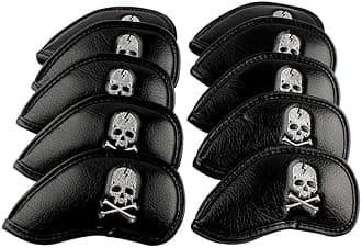 Craftsman Golf Skull Skeleton Black Golf Club Head Covers Headcover for Woods Driver and Hybrids Irons