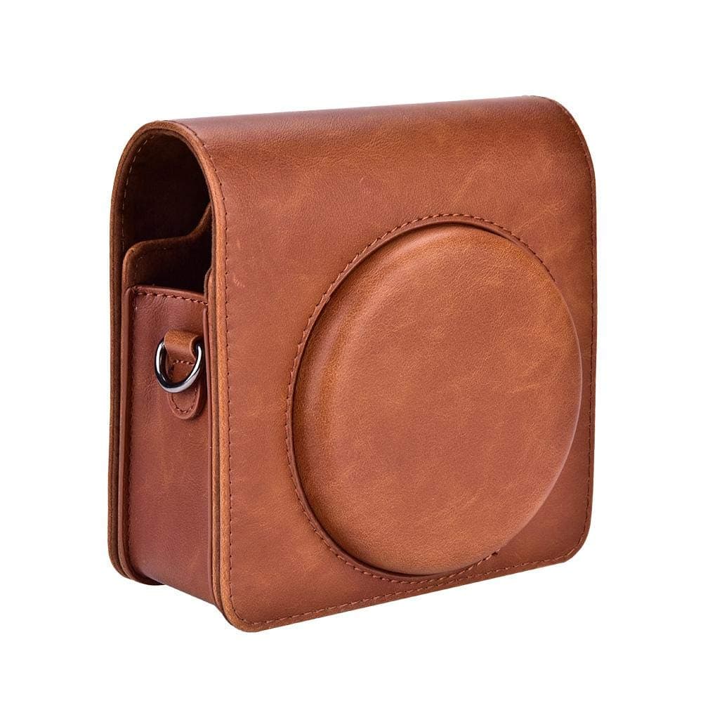 Mugast Portable Camera Bag, Protective PU Leather Camera Case with Strap for Fujifilm Instax SQ6 (Brown)