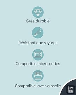 Pure Living Stoneware Cereal Bowls for 6 People, Ibiza Test Winner, Dreamlike Mediterranean Stoneware Cereal Bowl Set, Small Bowl, Cereal Bowl - Pure Living in Deep Blue