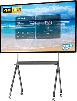 TouchWo 75 inch Touchscreen Monitor Smart Board, 4K Interactive Whiteboard, Android 11 & Windows 10 Pro All-in-One Touchscreen Industrial PC for Office and Classroom