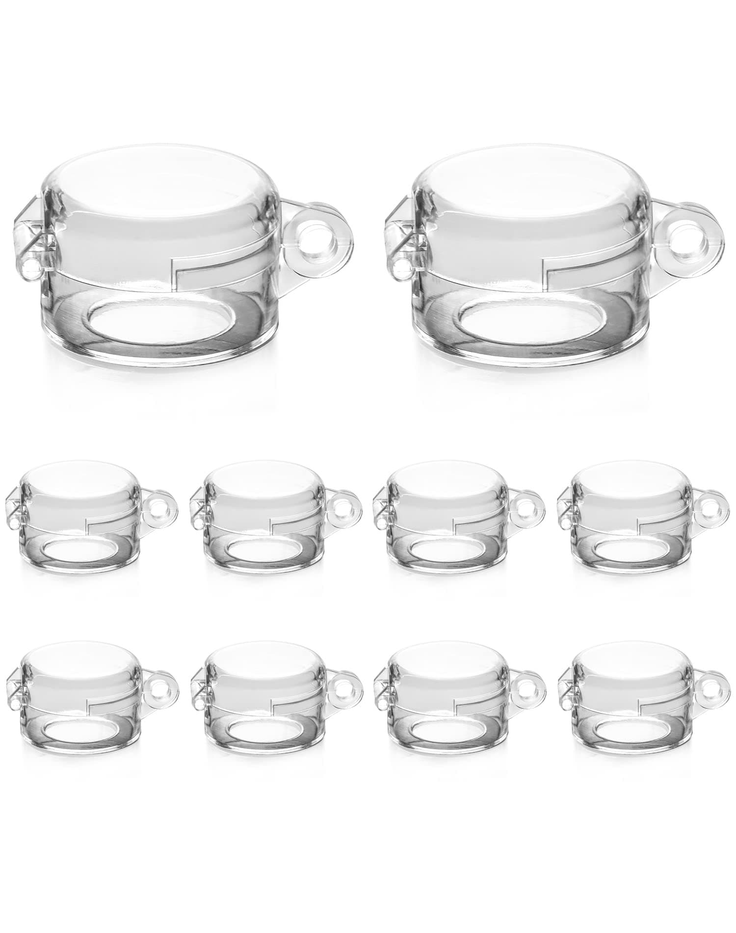 QWORK Switch Cover Protector, 10 Pack 30mm Plastic Round Push Button Switch Guard Cover Emergency Stop Button Lockout, Clear
