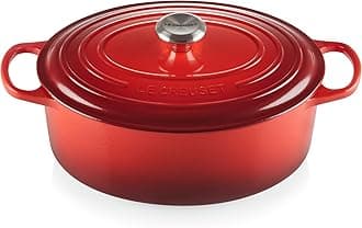 Le Creuset Signature Enamelled Cast Iron Oval Casserole Dish With Lid, 31 cm, 6.3 Litre, Cerise, 21178310602430