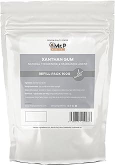 Mr.P Ingredients Xanthan Gum 100g Powder Thickener Stabiliser Ideal for Making Soups Sauces Gluten Free Baking Ice Cream Vegan Vegetarian Gluten Free Halal Kosher Non-GMO Resealable Pouche
