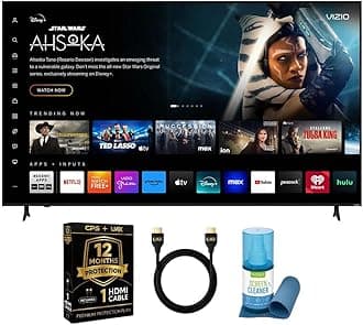 Vizio 86-Inch 4K UHD LED Smart TV Bundle - Dolby Vision, HDR10+, VRR, Bluetooth, Alexa Compatible, Voice Remote with UAX HDMI Cable, 12-Month CPS Protection.