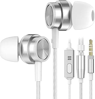 Earphones Wired In-Ear Headphones with Microphone and Pure Sound, Wired Earbuds with Strong Bass and Noise Isolating, 3.5mm Earphones for Samsung, Android,Tablet, iPad, MP3, 3.5mm Devices.