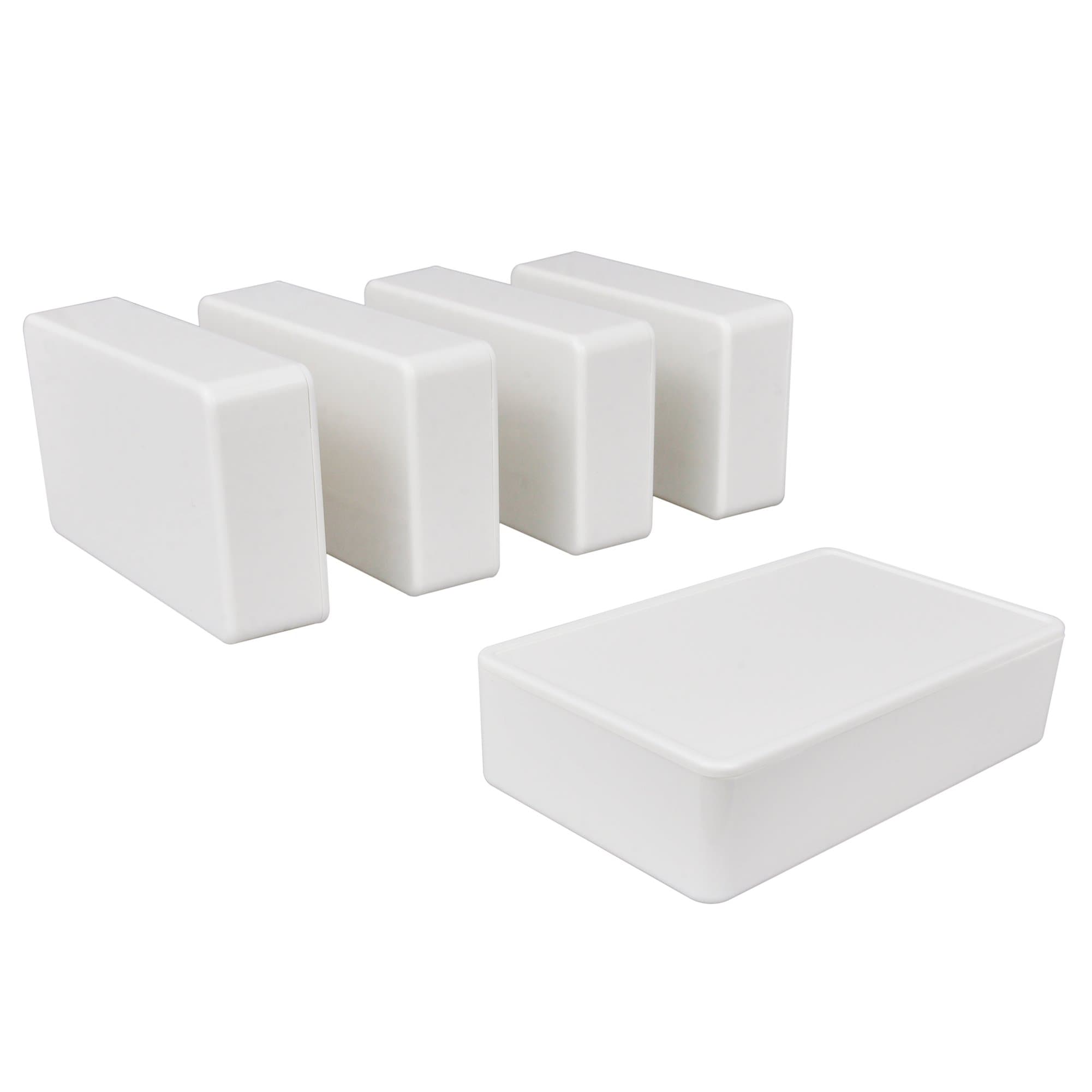 5 pack Electronic Prototype ABS Plastic Junction Project Box Enclosure 100mm by 60mm by 25mm for Portable, Arduino DIY (White)