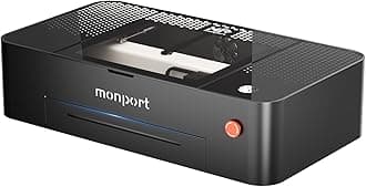 Monport Onyx 55W Desktop CO2 Laser Engraver＆Cutter with Lightburn,20x12 Workbed with 5MP Camera Air Assit Cooling＆Exhaust System for Metal Wood Acrylic Leather More...