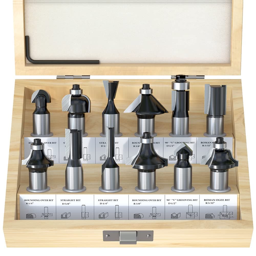 FivePears 1/2 inch Rabbet Router Bit with 6 Bearings Set