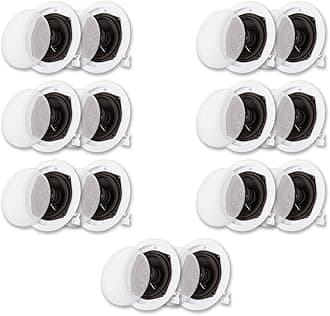 Acoustic Audio R191 in Ceiling/in Wall Speaker 7 Pair Pack 2 Way Home Theater Flush Mount
