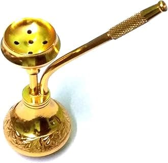 Small Pipe Metal Hookah and Showpiece (Bronze) Vintage Hookah Size - 9.5 X 13 X 4 Cm