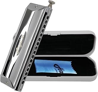 Harmo Angel 16 Chromatic Harmonica Key of C - 16 Hole Mouth Organ with Precision Slider, 4-Octave Range, Suitable for All Genres - Harmonicas for Beginners to Professionals, Designed in USA