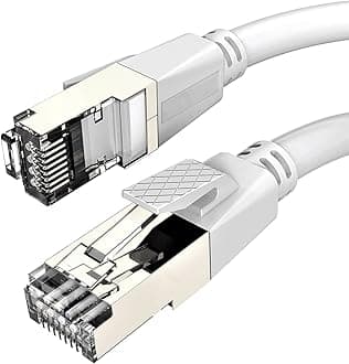 FEDUS Cat7 Ethernet Cable,30M 98.4Feet Pure Bare Copper Double Shielded Outdoor & Indoor Lan Wire Heavy Duty High Speed Solid 24 AWG Network Laptop Cable 10Gbps,600Mhz,Weatherproof S/FTP UV Resistant