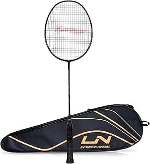 Li-Ning G - Force Superlite Max 10 Carbon Fibre Badminton Racket with Full Racket Cover | ltralite Carbon, Nano Power Frame & Precision Control Tech | 80 Grams | Maximum String Tension - 28lbs