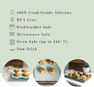 The Silicone Kitchen Reusable Silicone Baking Cups Gift Set Bundle, 24 Regular, 12 Jumbo, 24 Mini, Blue, Green, White