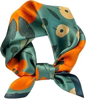 100% Pure Mulberry Silk Square Scarf 27"'x27"-70CM Head Scarf for Women Natural Silk Neckerchief Printed Headscarf