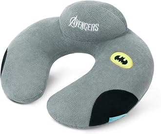URAQT Travel Neck Pillow for Kids, Neck Support Pillow, Super Soft Memory Foam Neck Cushion Airplane Pillow, Travel Rest Pillow Cushion for Adults Kids (Grey)