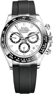 MASTOP Pagani Design Daytona Homage Men's Watch Panda Analog Quartz Japan Movement Chronograph Luxury Wrist Watch Business Waterproof Silicone Strap Sports Pagani Watches for Men