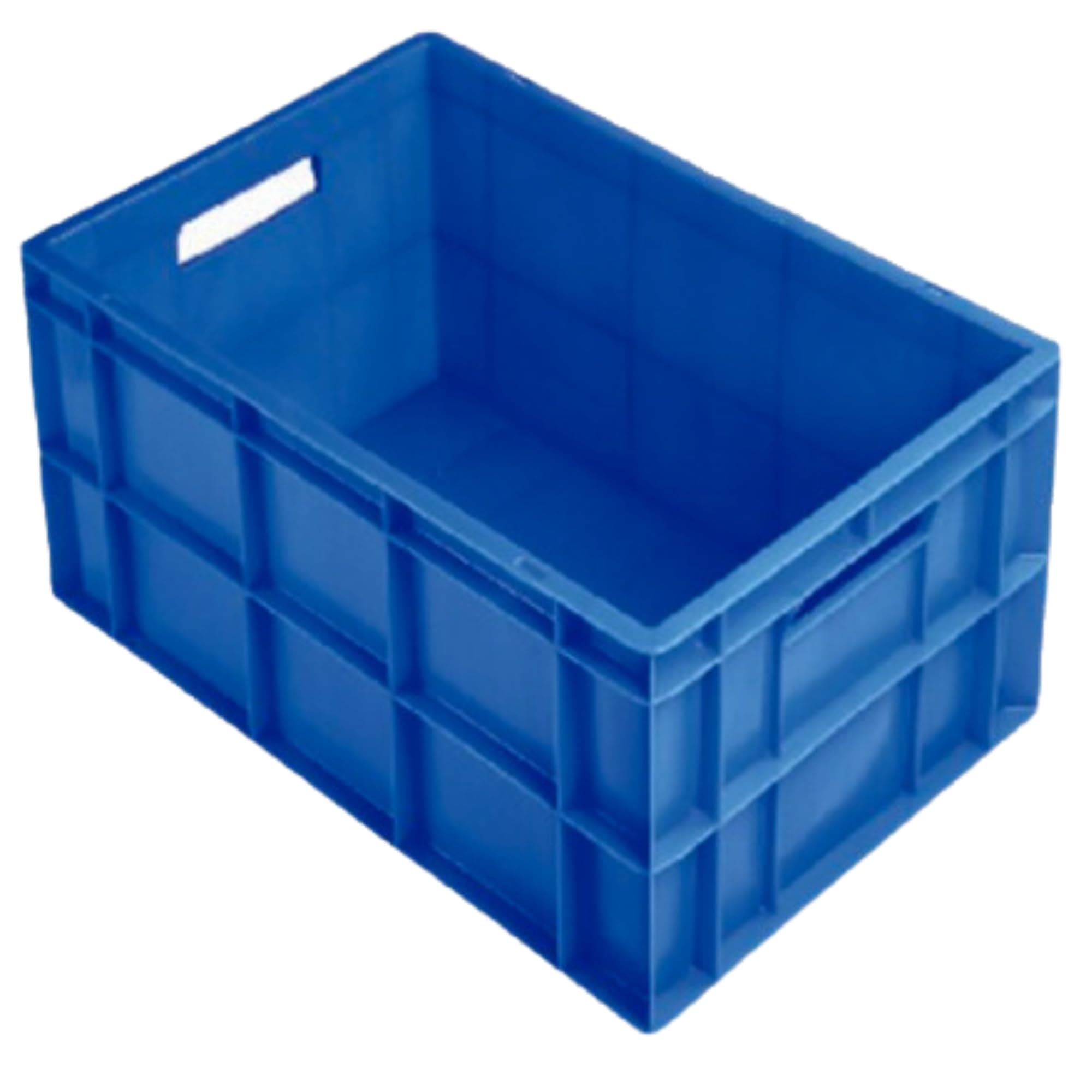 Plastic Storage Heavy Duty Multipurpose Rectangular Storage Box Crates (600 X 400 X 285 MM) Blue Color, Capacity 54.50 Ltr