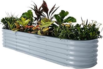 Vego garden Raised Garden Bed Kits, 17" Tall 9 in 1 8ft x 2ft Metal Raised Planter Bed for Vegetables Flowers Ground Planter Box, Sky Blue