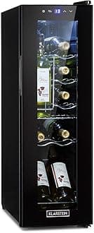 Free-standing Wine Cooler Fridge, Single Zone Wine Fridge with Glass Door, 32L Slimline Drinks for Home Pub, Indoor/Outdoor Bar Fridge, 12 Bottles