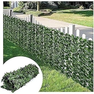 TESHY Garden Decorative Fences screening Artificial Hedges Harden Decorative Fences,Artificial Dark Green Maple Leaves Wall Decoration Fencing Panel ，Indoor Outdoor UV Protection