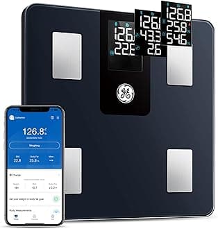 Smart Scale for Body Weight and Fat Percentage with All-in-one LCD Display, Weight Scale, Digital Bathroom Scales Bluetooth Rechargeable Body Fat Scale, Accurate Weighing Scale for Weight, 396 lbs