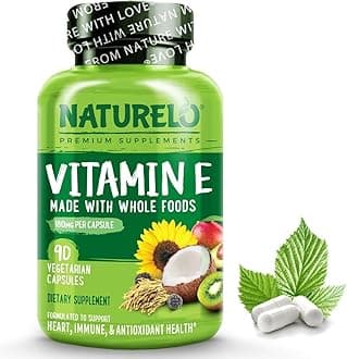 Vitamin E with Mixed Tocopherols from Natural Sources (Coconut, Sunflower & Rice Bran) - 180mg - Includes Avocado, Mango, Kiwi & BlackBerry Extracts - 90 Vegan Capsules | 3 Months Supply