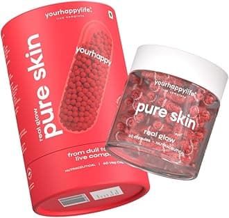 YourHappyLife Advanced L-Glutathione Glow-Up Skin Capsules with NAC for Brighter Clearer Skin & Pigmentation| with Retinol & Niacinamide (60 capsules)