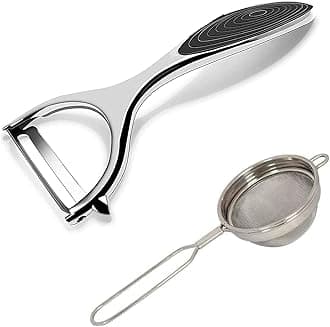 Peeler for Vegetable Fruit Potato Stainless Steel Material with Stainless Steel Tea Strainer Sharp and Smooth Peeler