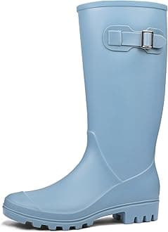 DKSUKO Women's Tall Rain Boots Garden Boots Waterproof Wellington Rubber Boots