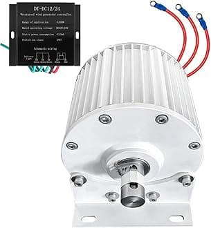 12000W 110V/220V Low Speed AC Alternator Generators with Base Use for Wind Turbine Water Turbine (White),48v