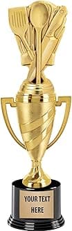 Crown Awards Cooking Trophy, 14" Gold Cup Chef Hat Cooking Trophies, Enter Your Own Engraving