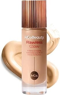 MCoBeauty Flawless Glow Luminous Skin Filter 3 Light - 4-in-1 Liquid Foundation Primer Highlighter Makeup - Dewy Radiant Skin Tint with Squalane for Face - Buildable Glow Complexion Booster - 1 Fl Oz